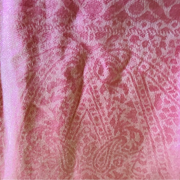 Traditional Pink Pashmina But with a Fun Paisley Print - Picture 3 of 5